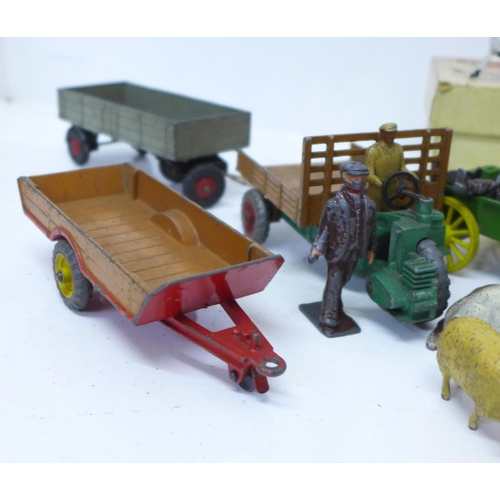 693 - A Benbros Roman Chariot, boxed, Dinky Toys street signs, metal animals, etc.