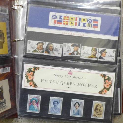 695 - Stamps; an album of GB presentation packs, thirty-eight packs with a face value exceeding £80