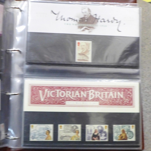 695 - Stamps; an album of GB presentation packs, thirty-eight packs with a face value exceeding £80