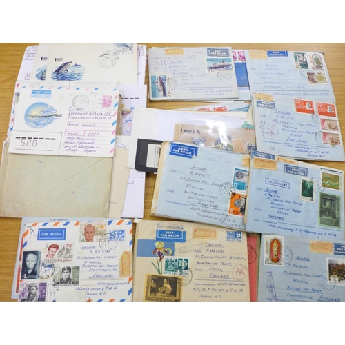 705 - Stamps; Russian postal history and stamps in box