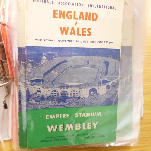 708 - Football programmes; Wembley matches, 1951 to 1980, with full international, schoolboy and amateur c... 