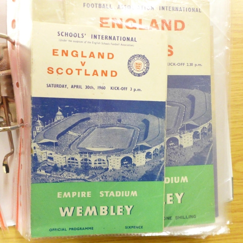 708 - Football programmes; Wembley matches, 1951 to 1980, with full international, schoolboy and amateur c... 