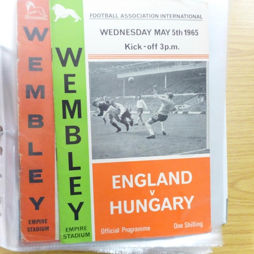 708 - Football programmes; Wembley matches, 1951 to 1980, with full international, schoolboy and amateur c... 