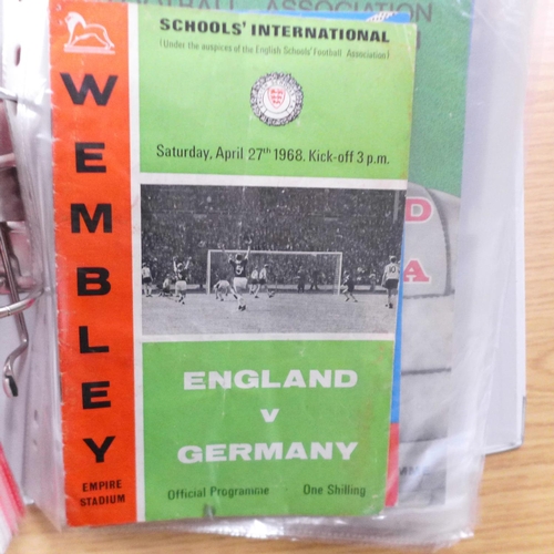 708 - Football programmes; Wembley matches, 1951 to 1980, with full international, schoolboy and amateur c... 