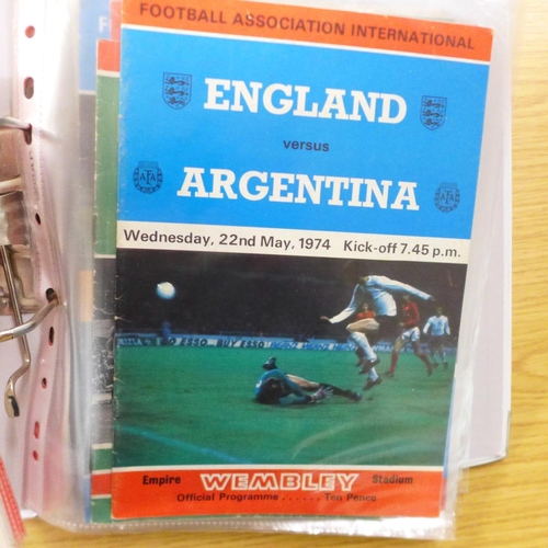 708 - Football programmes; Wembley matches, 1951 to 1980, with full international, schoolboy and amateur c... 