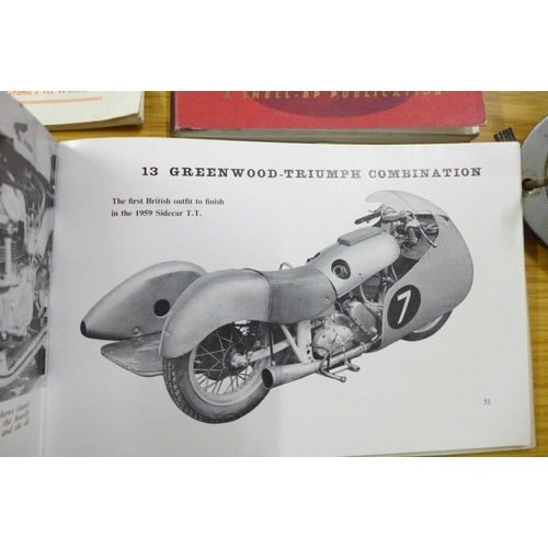 709 - Motorcycling books and two AA badges