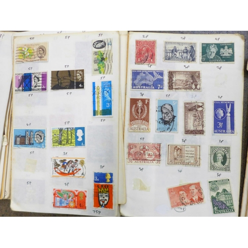 754 - A collection of stamps and a reference book