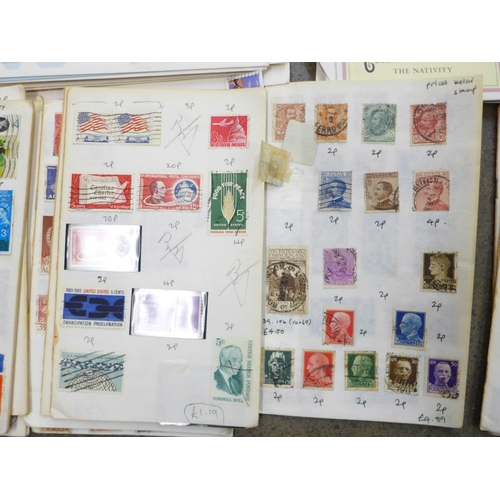 754 - A collection of stamps and a reference book