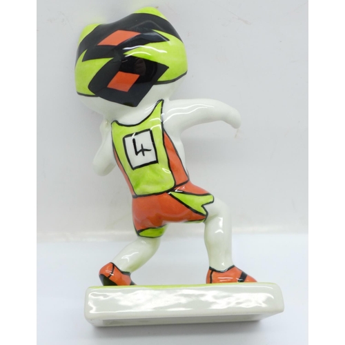 765 - A Lorna Bailey Pottery, Shot Putt Cat figure, from the Athletics Summer Olympics 2002 Collection, 15... 