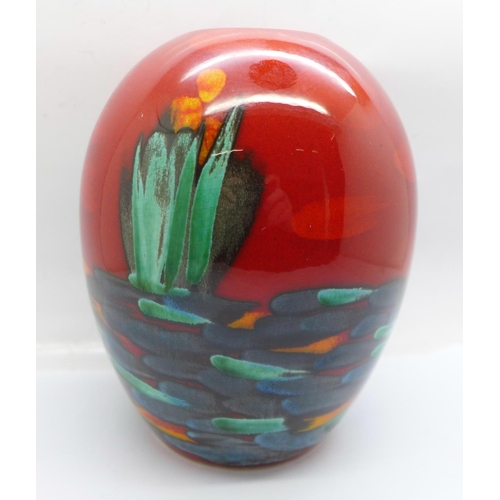 769 - Anita Harris Art Pottery, a limited edition vase in the Swan pattern, signed to base by Samantha Joh... 