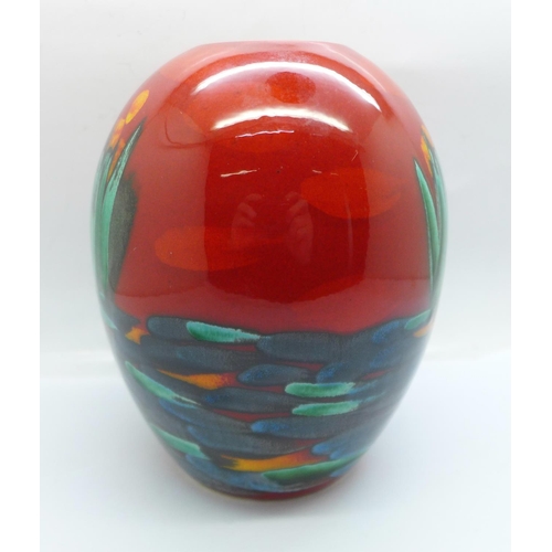 769 - Anita Harris Art Pottery, a limited edition vase in the Swan pattern, signed to base by Samantha Joh... 