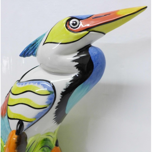 771A - Lorna Bailey pottery, a limited edition Heron, number 8 of 100 produced, 34cms, signed on the base