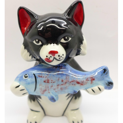 772 - Lorna Bailey, 'Pikey the Cat', height 13cm, signed 'Lorna Bailey'