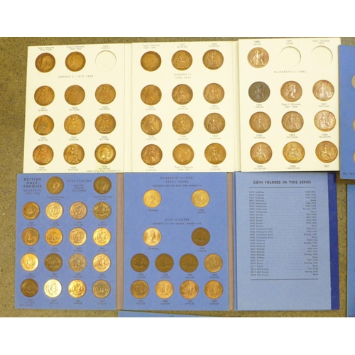 782 - A Half Crowns 1941 onwards coin folder and four other folders of British coins