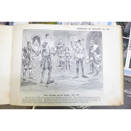 790 - Humours of History, 160 Drawings by Arthur Moreland; The English Lake Land and an album with postcar... 