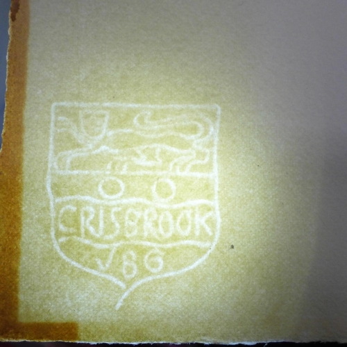 802 - A large bound ream of handmade watercolour paper, Crisbrook watermark