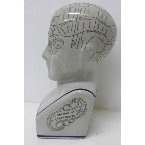 834 - A reproduction phrenology head