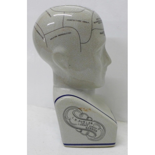 834 - A reproduction phrenology head