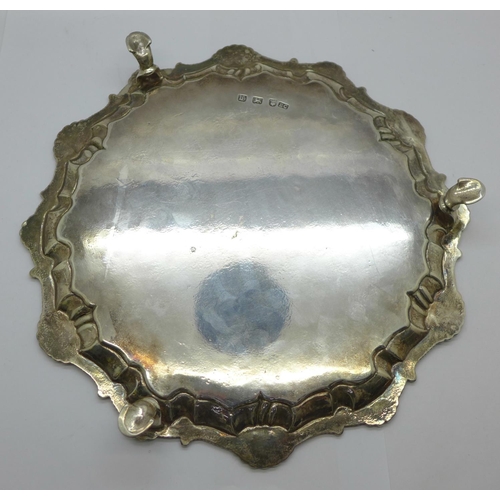 846 - An early George III silver salver by Ebenezer Coker, London 1763, 456g, 23cm