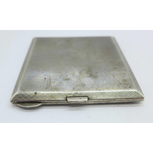 906 - A silver cigarette case, Chester 1927, 116g