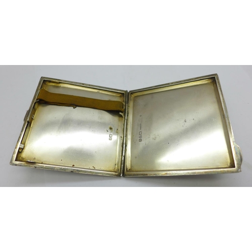 906 - A silver cigarette case, Chester 1927, 116g