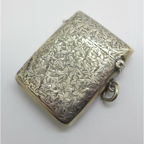 909 - A silver vesta case, Birmingham 1903