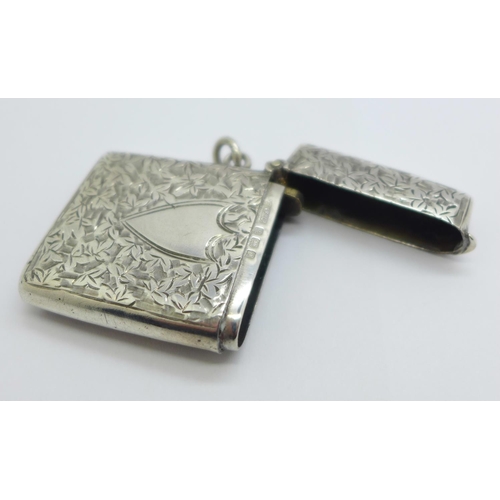 909 - A silver vesta case, Birmingham 1903