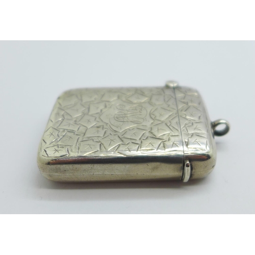 911 - A Victorian silver vesta case