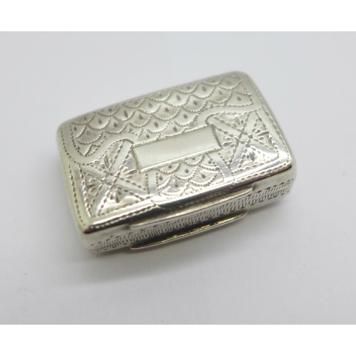 914 - A William IV silver vinaigrette, Edward Smith, Birmingham 1832