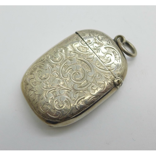 917 - A Victorian silver vesta case