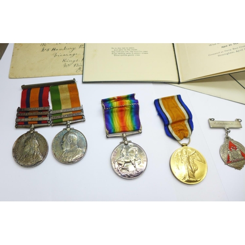 960 - Two Boer War medals, Queen's and King's South Africa medals to 8327 Pte. A.W.C. Arnold Coldstream Gu... 