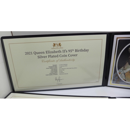 961 - Two coin covers; 2021 50th Anniversary of Decimalisation £5 coin cover issued by Tristan de Cunha an... 