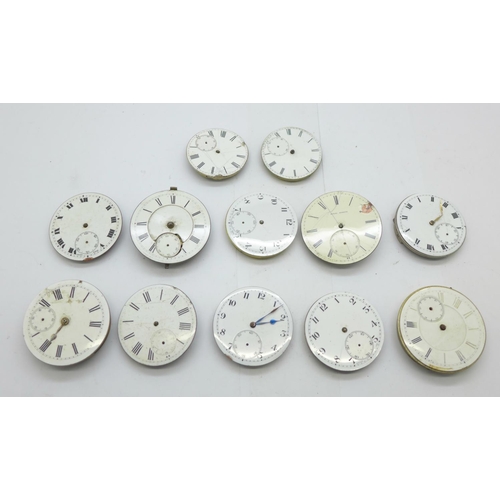 980 - Twelve pocket watch movements