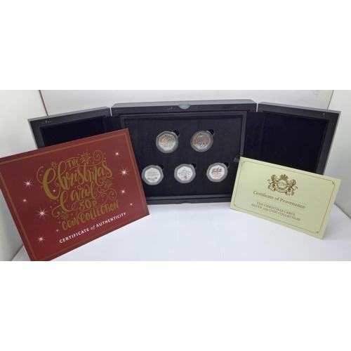 987 - Coins;-The Christmas Carol Silver 50p Coin Collection, 2020 issue by Guernsey in 925/1000 silver wit... 