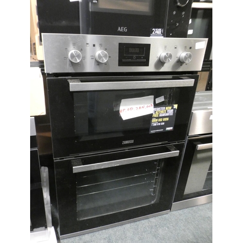 3071 - Zanussi H888xW594xD548 Built In Multifunction Double Oven - model no.:- ZOD35661XK, RRP £505 inc. VA... 