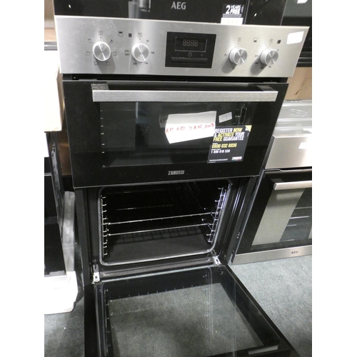 3071 - Zanussi H888xW594xD548 Built In Multifunction Double Oven - model no.:- ZOD35661XK, RRP £505 inc. VA... 