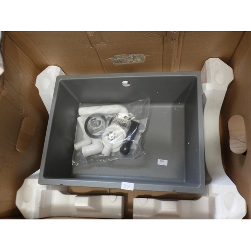 3084 - 370x500 Samos 1.0 Bowl Composite U/mount Grey - model no.:- 525796, RRP £160 inc. VAT * This lot is ... 