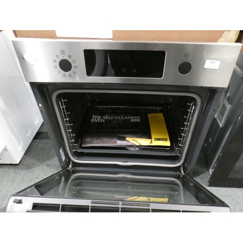 3101 - Zanussi H589xW594xD568 Single Pyrolytic Oven - model no.:- ZOPNX6X2, RRP £399 inc. VAT * This lot is... 