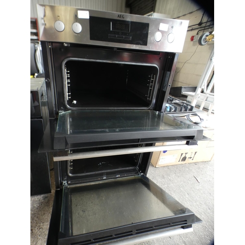 3236a - AEG Built In Double Oven  H888xW594xD568, model no.:-DEB331010M, RRP £575 inc. VAT * This lot is sub... 