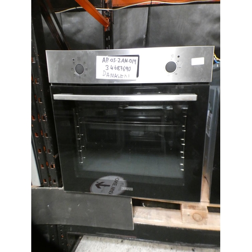 3362 - Zanussi H589xW594xD568 Single Multifunction Pyrolytic Oven - model no.:- ZOP37982XK, RRP £395 inc. V... 