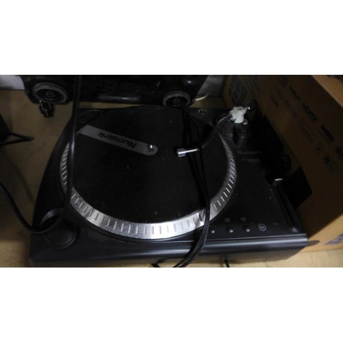 2288 - 2 Numark DJ turntables, TT200 failed electrical testing - earth continuity - scrap, TT1625 missing c... 