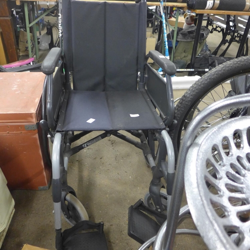 2520 - Sunrise medical large wheel wheelchair with foot rests