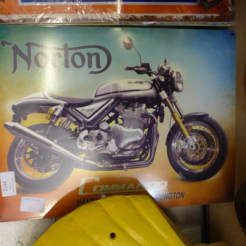 2144 - 2 Norton metal signs (16 x 12 in) * this lot is subject to VAT