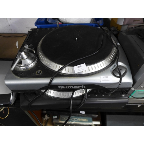 2288 - 2 Numark DJ turntables, TT200 failed electrical testing - earth continuity - scrap, TT1625 missing c... 