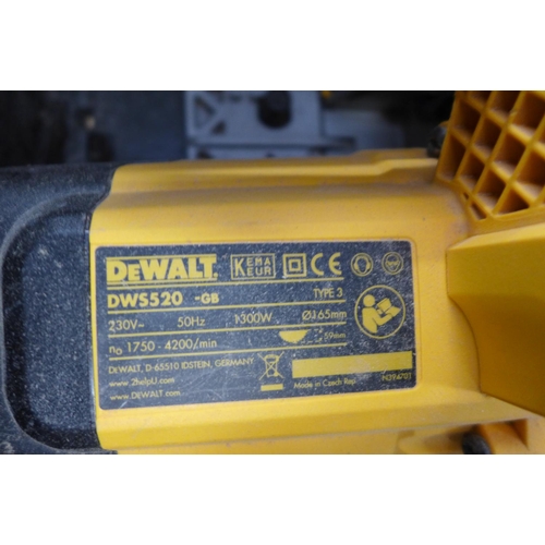 2494 - DeWalt DW520 plant saw 240v in case with clamp & rail - W