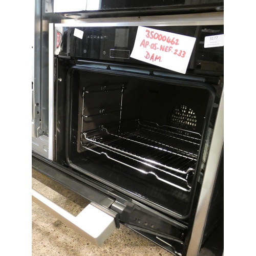 3177 - Neff  Single Multifunction Oven - Stainless Steel - Slide & Hide H595xW595xD548, model no.:-B47CR32N... 