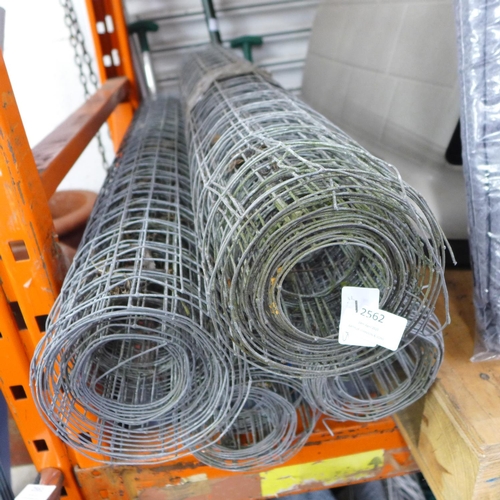 2562 - 4 Rolls of chicken wire, approx. 10m * this lot is subject to VAT