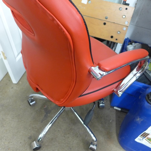 2544 - Red leatherette gaming/office chair - unused