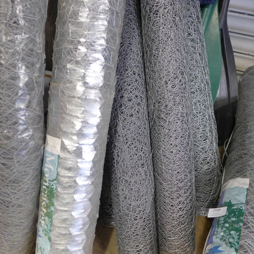 2568 - 9 Rolls of chicken wire * this lot is subject to VAT