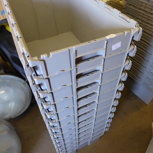 2612 - 12 Plastic storage boxes (stackable)